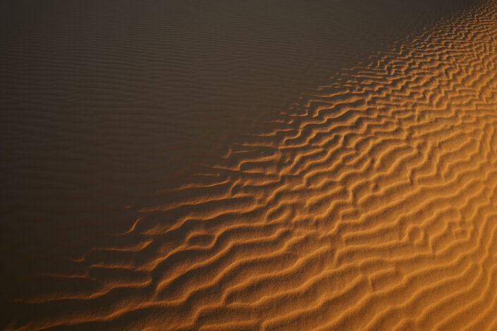 Sand structures in the Sahara Desert in Morocco